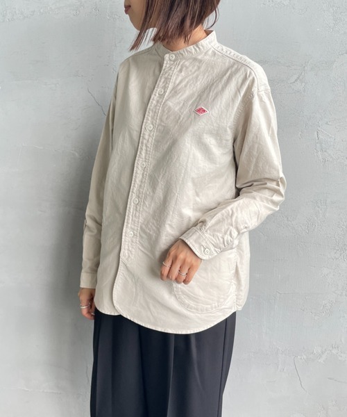 DANTON（ダントン）の「[DANTON/ダントン] バンドカラー オックスフォードシャツ（シャツ/ブラウス・レディース・ホワイト/ライトベージュ・36/38）」の22枚目の写真