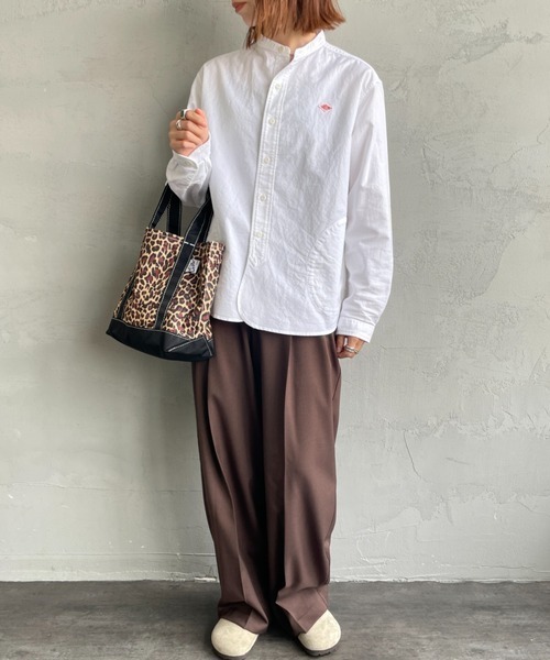 DANTON（ダントン）の「[DANTON/ダントン] バンドカラー オックスフォードシャツ（シャツ/ブラウス・レディース・ホワイト/ライトベージュ・36/38）」の19枚目の写真