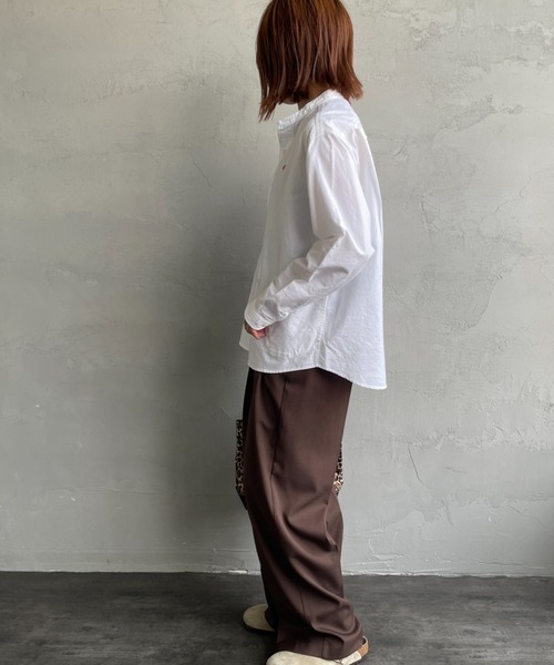 DANTON（ダントン）の「[DANTON/ダントン] バンドカラー オックスフォードシャツ（シャツ/ブラウス・レディース・ホワイト/ライトベージュ・36/38）」の20枚目の写真