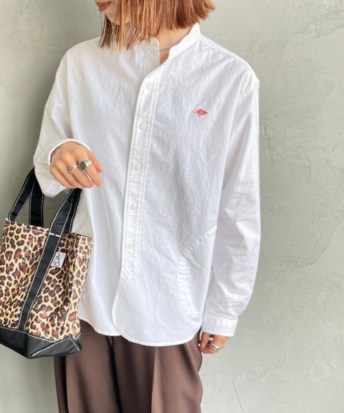 DANTON（ダントン）の「[DANTON/ダントン] バンドカラー オックスフォードシャツ（シャツ/ブラウス・レディース・ホワイト/ライトベージュ・36/38）」の16枚目の写真