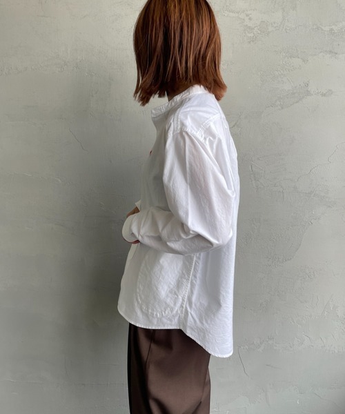 DANTON（ダントン）の「[DANTON/ダントン] バンドカラー オックスフォードシャツ（シャツ/ブラウス・レディース・ホワイト/ライトベージュ・36/38）」の17枚目の写真