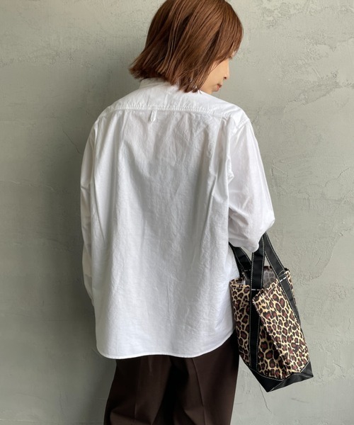 DANTON（ダントン）の「[DANTON/ダントン] バンドカラー オックスフォードシャツ（シャツ/ブラウス・レディース・ホワイト/ライトベージュ・36/38）」の18枚目の写真
