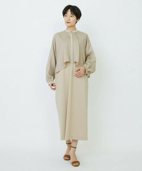 feerique(フィーリック)の「feerique メッシュ×ジャージドッキングワンピース(ワンピース・レディース・ベージュ・2/3)」の11枚目の写真
