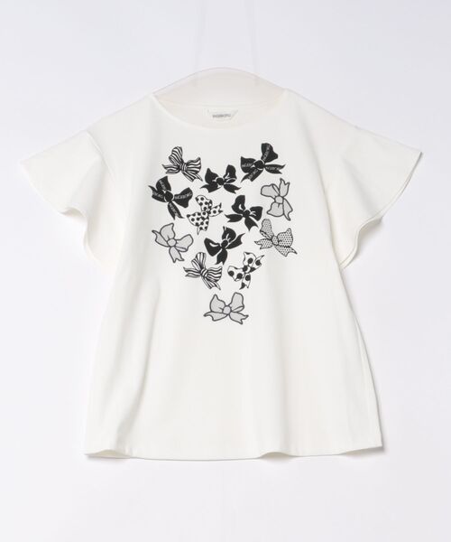リボンワンポイントpt.フリルスリーブカットソー（Tシャツ/カットソー