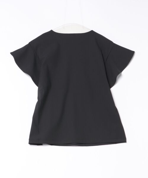 INGEBORG(インゲボルグ)の「リボンワンポイントpt.フリルスリーブカットソー(Tシャツ/カットソー・レディース・ブルー/ブラック/ホワイト/グレイッシュベージュ・MEDIUM)」の5枚目の写真