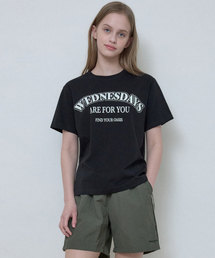 W/シグネチャーカーブロゴ半袖Tシャツ_BLACK(W25-TP21)