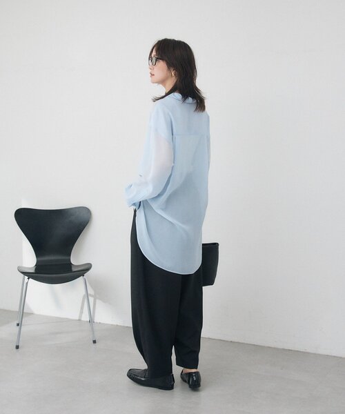 RIVE DROITE(リヴドロワ)の「【接触冷感/速乾性/抗ピリング/UV遮蔽率80%/吸汗性/イージーケア】ソモウライクカーブスラックス(オフィスカジュアル)(スラックス・レディース・ブラック/ベージュ/グレー・38/36)」の7枚目の写真