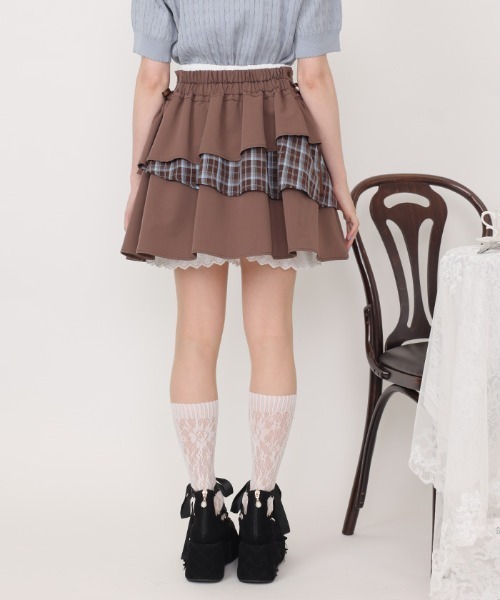 axes femme POETIQUE(アクシーズファムポエティック)の「イレヘムティアードミニスカート(スカート・レディース・グレー/ブラウン/ワイン・MEDIUM)」の6枚目の写真