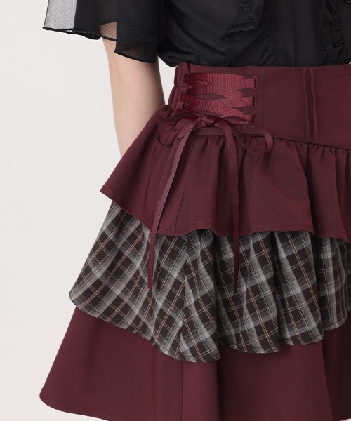 axes femme POETIQUE(アクシーズファムポエティック)の「イレヘムティアードミニスカート(スカート・レディース・グレー/ブラウン/ワイン・MEDIUM)」の14枚目の写真
