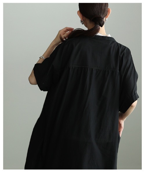 Sawa a la mode(サワアラモード)の「ピンタックインド綿ワンピース(シャツワンピース・レディース・ブラック・FREE)」の13枚目の写真