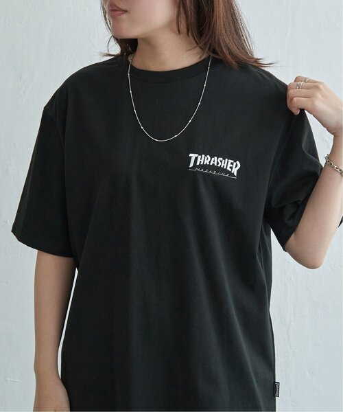 VENCEEXCHANGE(ヴァンスエクスチェンジ)の「THRASHER /スラッシャー 3DファブリックロゴTシャツ(Tシャツ/カットソー・メンズ・ブラック/ホワイト・LL/L/M)」の2枚目の写真