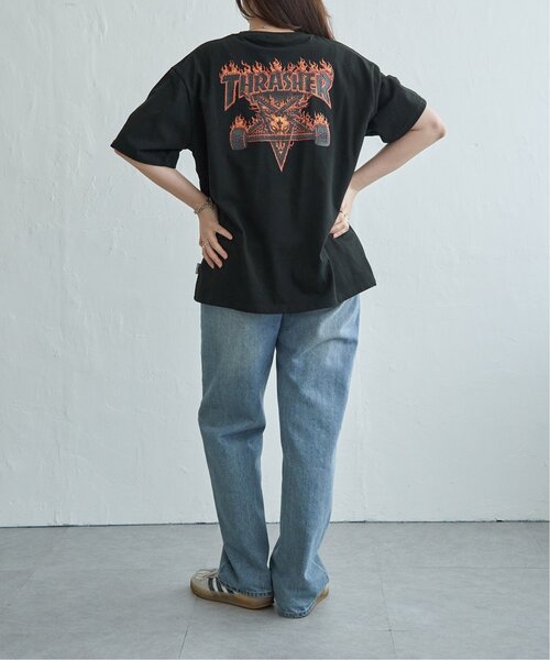 VENCEEXCHANGE(ヴァンスエクスチェンジ)の「THRASHER /スラッシャー 3DファブリックロゴTシャツ(Tシャツ/カットソー・メンズ・ブラック/ホワイト・LL/L/M)」の21枚目の写真