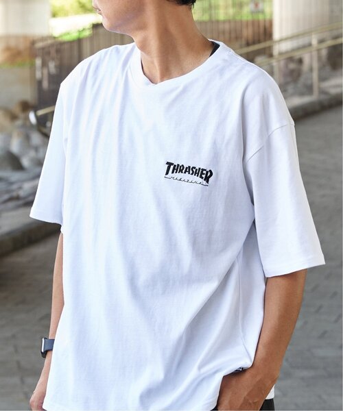 VENCEEXCHANGE(ヴァンスエクスチェンジ)の「THRASHER /スラッシャー 3DファブリックロゴTシャツ(Tシャツ/カットソー・メンズ・ブラック/ホワイト・LL/L/M)」の6枚目の写真