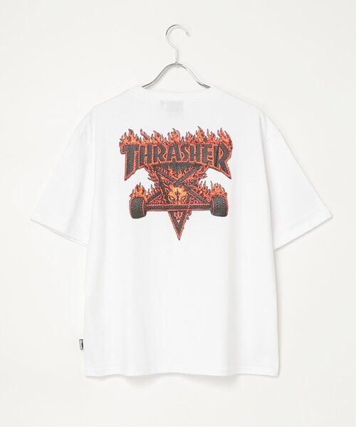 VENCEEXCHANGE(ヴァンスエクスチェンジ)の「THRASHER /スラッシャー 3DファブリックロゴTシャツ(Tシャツ/カットソー・メンズ・ブラック/ホワイト・LL/L/M)」の18枚目の写真