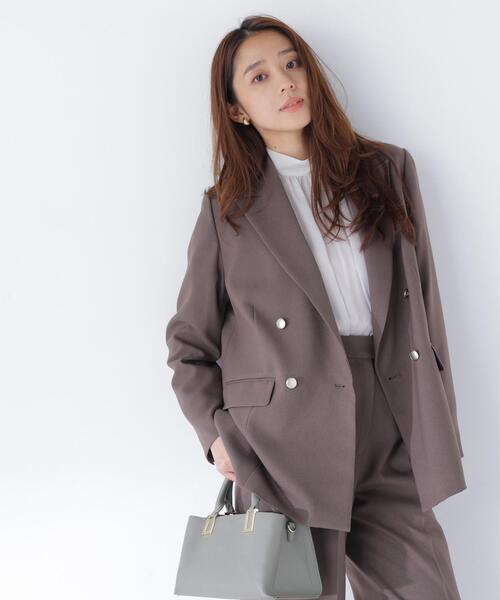 NATURAL BEAUTY BASIC(ナチュラルビューティーベーシック)の「ダブルブレスト SETUP ジャケット(テーラードジャケット・レディース・ブラウン/ネイビー/ブラック系その他2/キャメル・SMALL/MEDIUM)」の3枚目の写真