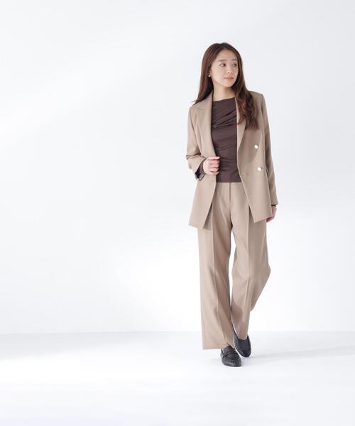 NATURAL BEAUTY BASIC(ナチュラルビューティーベーシック)の「ダブルブレスト SETUP ジャケット(テーラードジャケット・レディース・ブラウン/ネイビー/ブラック系その他2/キャメル・SMALL/MEDIUM)」の21枚目の写真