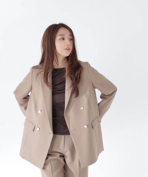 NATURAL BEAUTY BASIC(ナチュラルビューティーベーシック)の「ダブルブレスト SETUP ジャケット(テーラードジャケット・レディース・ブラウン/ネイビー/ブラック系その他2/キャメル・SMALL/MEDIUM)」の22枚目の写真