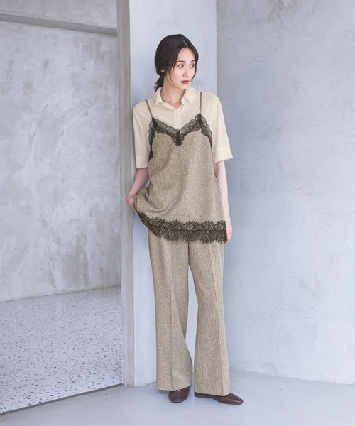 GLOBAL WORK(グローバルワーク)の「メランジMIXレースキャミ/712230(キャミソール・レディース・ベージュ/グレー・MEDIUM/LARGE)」の3枚目の写真