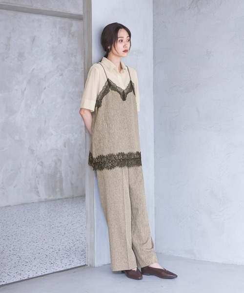 GLOBAL WORK(グローバルワーク)の「メランジMIXレースキャミ/712230(キャミソール・レディース・ベージュ/グレー・MEDIUM/LARGE)」の5枚目の写真