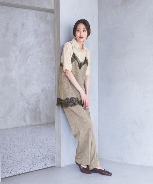 GLOBAL WORK(グローバルワーク)の「メランジMIXレースキャミ/712230(キャミソール・レディース・ベージュ/グレー・MEDIUM/LARGE)」の6枚目の写真