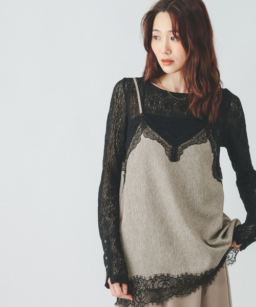 GLOBAL WORK(グローバルワーク)の「メランジMIXレースキャミ/712230(キャミソール・レディース・ベージュ/グレー・MEDIUM/LARGE)」の15枚目の写真