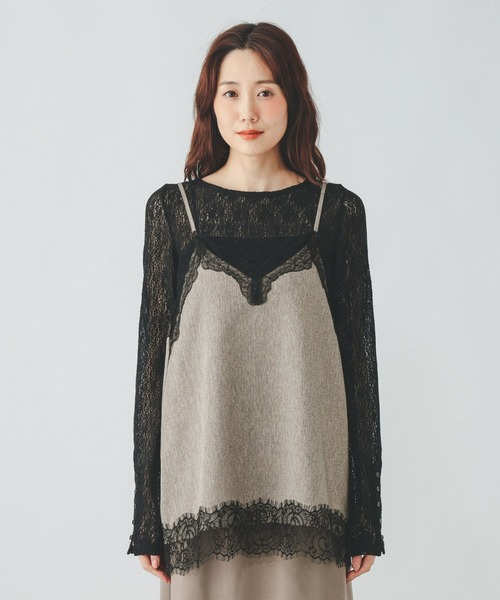 GLOBAL WORK(グローバルワーク)の「メランジMIXレースキャミ/712230(キャミソール・レディース・ベージュ/グレー・MEDIUM/LARGE)」の18枚目の写真