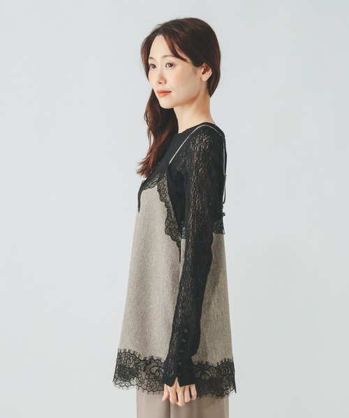 GLOBAL WORK(グローバルワーク)の「メランジMIXレースキャミ/712230(キャミソール・レディース・ベージュ/グレー・MEDIUM/LARGE)」の19枚目の写真