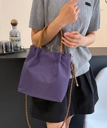 カジュアル&オシャレ!チェック柄 2WAY トートバッグ(ショルダー紐付き)