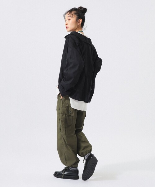 BEAMS BOY(ビームスボーイ)の「ドビー ストライプ スモック(シャツ/ブラウス・レディース・オフホワイト/ブラック・2/0/1)」の22枚目の写真