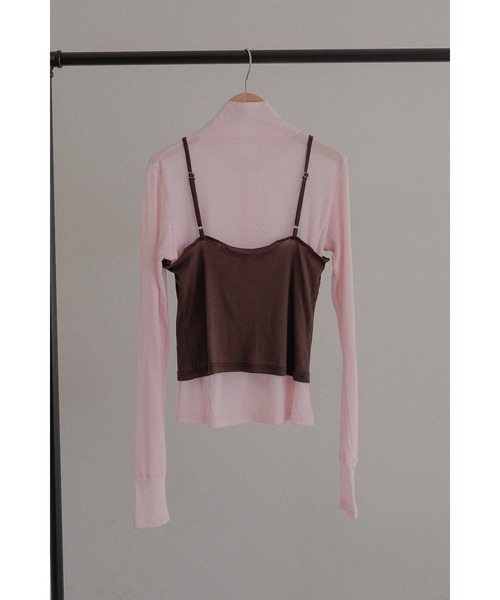 tento(テント)の「Ribbed High-Neck Cardigan & Cami Twin Set(Tシャツ/カットソー・レディース・ネイビー/ブラック・FREE)」の11枚目の写真