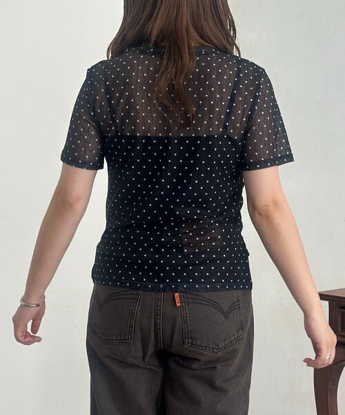 CPCM(シーピーシーエム)の「フェイクレイヤードドットシアーT(Tシャツ/カットソー・レディース・ブラック/グレー/ブラウン・FREE)」の20枚目の写真
