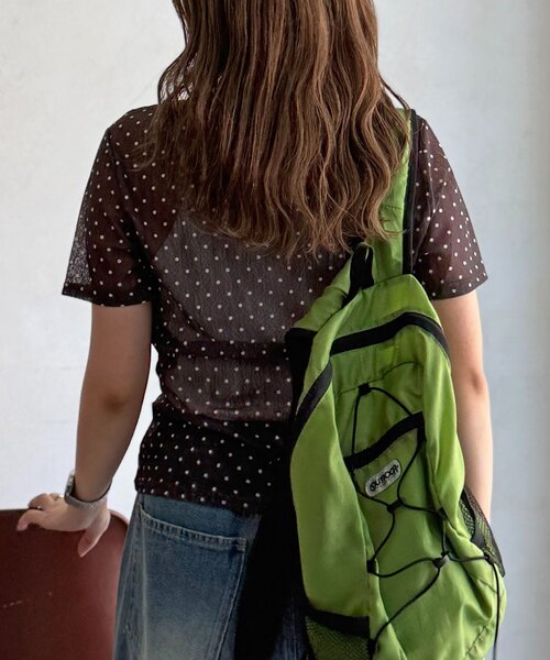 CPCM(シーピーシーエム)の「フェイクレイヤードドットシアーT(Tシャツ/カットソー・レディース・ブラック/グレー/ブラウン・FREE)」の9枚目の写真