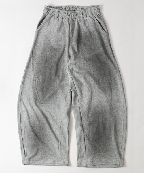 JOHN'S CLOSET(ジョンズクローゼット)の「【31】スプレー加工 カーブシルエットポンチスウェットパンツ ドローコード付き(スウェットパンツ・メンズ・ブラック/杢グレー・MEDIUM/LARGE)」の2枚目の写真