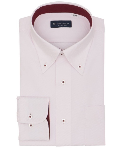 TOKYO SHIRTS(トウキョウシャツ)の「【吸水速乾】【COFREX】 形態安定ノンアイロン ボタンダウン 長袖ビジネスワイシャツ(ビジネスシャツ・メンズ・ピンク・首回り43cm-裄丈86cm/首回り39cm-裄丈80cm/首回り39cm-裄丈84cm/首回り41cm-裄丈82cm/首回り41cm-裄丈86cm/首回り42cm-裄丈82cm/首回り42cm-裄丈86cm/首回り43cm-裄丈82cm)」の1枚目の写真