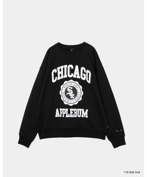 APPLEBUM(アップルバム)の「"Chicago White Sox" College Crew Sweat(スウェット・メンズ・アッシュ/ブラック・XX-LARGE/X-LARGE/LARGE/MEDIUM)」の1枚目の写真