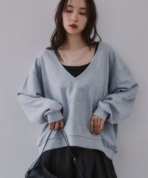 深Ｖネック裏毛プルオーバー［Soiunique］