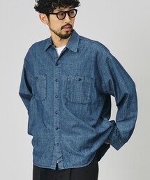 HINSON（ヒンソン）の「HINSON/ヒンソン 別注 シャンブレー ワーク ロングスリーブシャツ/リラックスフィット（シャツ/ブラウス）」