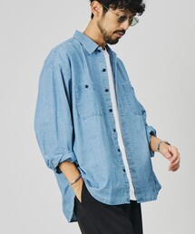HINSON（ヒンソン）の「HINSON/ヒンソン 別注 シャンブレー ワーク ロングスリーブシャツ/リラックスフィット（シャツ/ブラウス）」