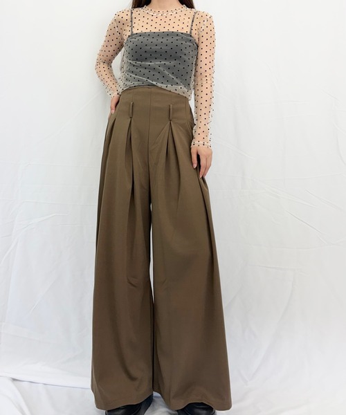 Alite cloth(アリーテクロス)の「ドット柄シアートップス チュールインナー(Tシャツ/カットソー・レディース・アイボリー/ブラック/ホワイト・F)」の7枚目の写真