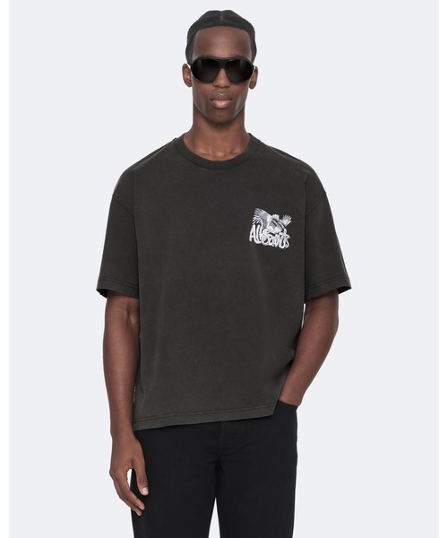 ALLSAINTS(オールセインツ)の「BATTLES RELAXED-FIT GRAPHIC T-SHIRT | BATTLES リラックスフィット グラフィック Tシャツ(Tシャツ/カットソー・メンズ・ブラック・S/M/XS/L/XL)」の1枚目の写真