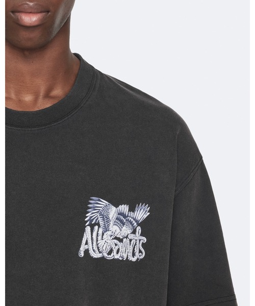 ALLSAINTS(オールセインツ)の「BATTLES RELAXED-FIT GRAPHIC T-SHIRT | BATTLES リラックスフィット グラフィック Tシャツ(Tシャツ/カットソー・メンズ・ブラック・S/M/XS/L/XL)」の6枚目の写真
