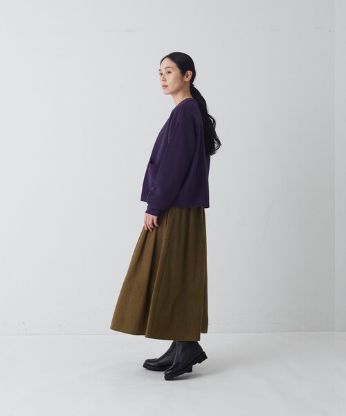 conges payes ADIEU TRISTESSE（コンジェ ペイエ アデュートリステス）の「タックディテールスカート（スカート・レディース・インディゴブルー/カーキ・38）」の6枚目の写真