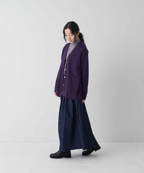 conges payes ADIEU TRISTESSE（コンジェ ペイエ アデュートリステス）の「タックディテールスカート（スカート・レディース・インディゴブルー/カーキ・38）」の10枚目の写真