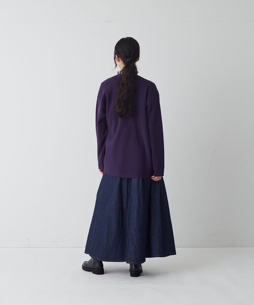 conges payes ADIEU TRISTESSE（コンジェ ペイエ アデュートリステス）の「タックディテールスカート（スカート・レディース・インディゴブルー/カーキ・38）」の21枚目の写真