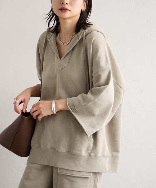 jj mercer(ジェイジェイマーサー)の「【J.J.Mercer / ジェイジェイマーサー】 MEXICAN HOODIE(スウェット・レディース・チャコールグレー/ブラウン・FREE)」の13枚目の写真