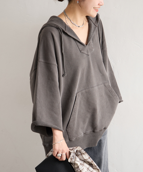 jj mercer(ジェイジェイマーサー)の「【J.J.Mercer / ジェイジェイマーサー】 MEXICAN HOODIE(スウェット・レディース・チャコールグレー/ブラウン・FREE)」の20枚目の写真