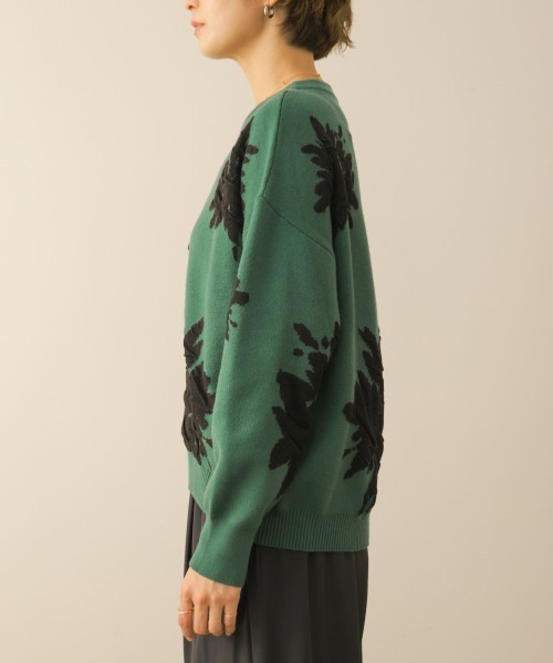 Bou Jeloud(ブージュルード)の「フラワージャガード柄ニットプルオーバー(Tシャツ/カットソー・レディース・グリーン/グレー/ブラック・FREE)」の19枚目の写真