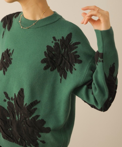 Bou Jeloud(ブージュルード)の「フラワージャガード柄ニットプルオーバー(Tシャツ/カットソー・レディース・グリーン/グレー/ブラック・FREE)」の21枚目の写真
