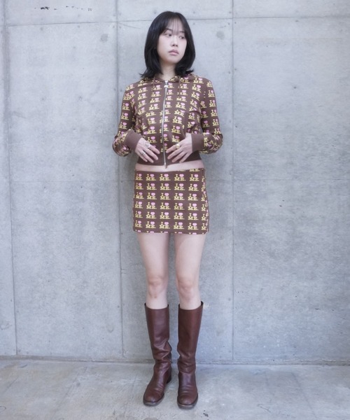 ASHLEY WILLIAMS(アシュリーウィリアムス)の「CHOCO I HEART ME MINI SKIRT(スカート・レディース・ブラウン・XS/S)」の10枚目の写真