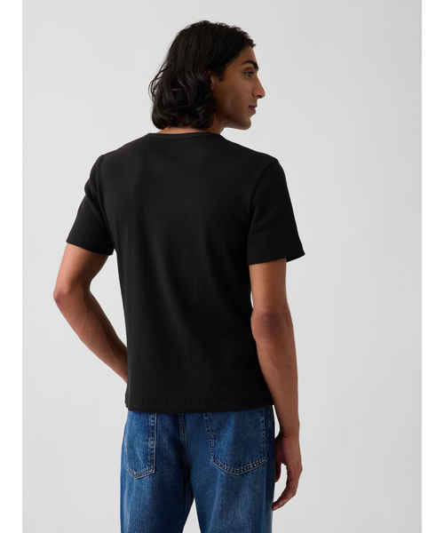 GAP(ギャップ)の「シュランケン リブTシャツ(Tシャツ/カットソー・メンズ・ホワイト/ブラック/グレー・M/XS/XL/L/S)」の11枚目の写真